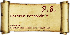 Polczer Barnabás névjegykártya